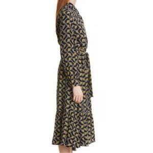 Ted Baker London Navy and Yellow Midi Dress